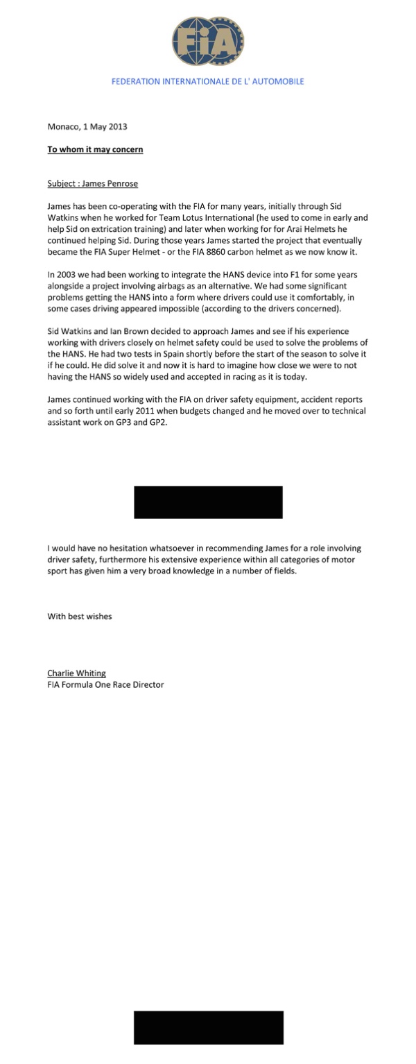 Charlie Whiting 2013 – Reference  Charlie Whiting