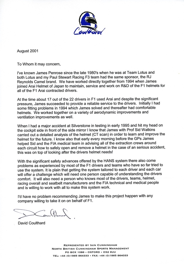 David Coulthard – Ref David Coulthard