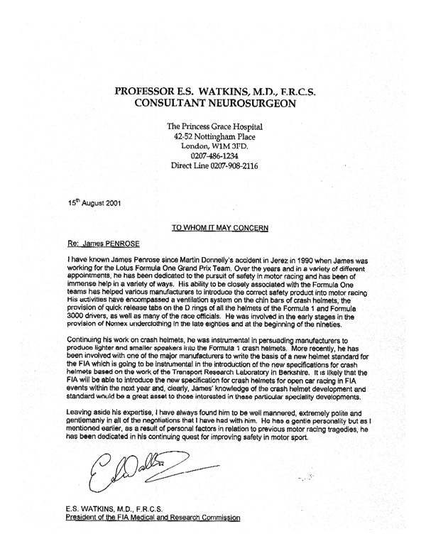 Sid Watkins – Ref Sid Watkins