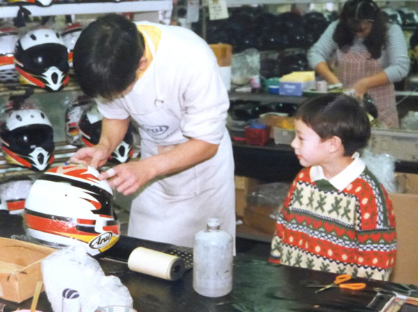 Arai production line (late 1990’s): Sean – future helmet tech? Arai production line (late 1990’s): Sean – future helmet tech?